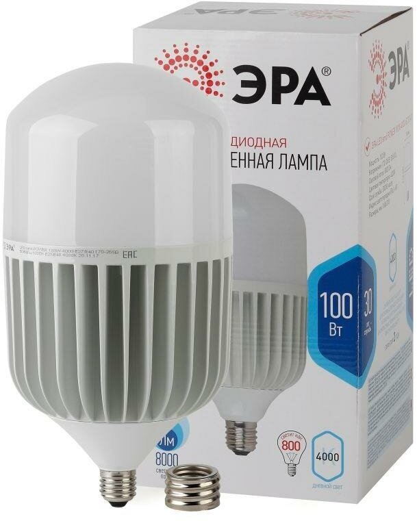 Эра LED POWER T160-100W-4000-E27/E40 ЭРА (диод колокол 100Вт нейтр E27/E40) (6/96) Б0032089