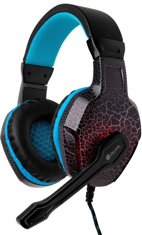 Наушники с микрофоном Oklick ZEUS HS-L400G черно-синие 1.8м мониторы оголовье (NO-3000 LED)