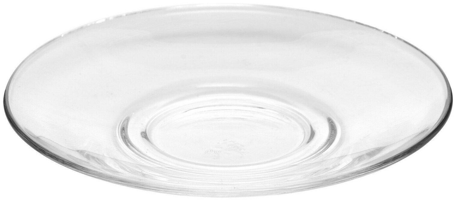 Блюдце Osz Гламур 132х132х20мм, прозрачное стекло