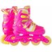 Роликовые коньки RIDEX Wing, для девочек, размер 30-33, колеса 64мм, ABEC 3, розовый/желтый [ут-00018622]