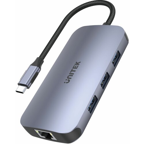 USB-концентратор хаб Unitek 9 в 1 3 x USB A USB C 4K HDMI RJ45 USB C PD SDMicro SD D1071A 799000₽