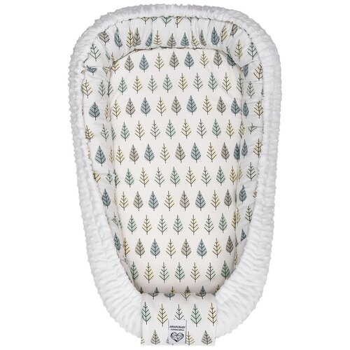 фото Подушка-позиционер для сна amarobaby кокон-гнездышко exclusive creative collection leaves