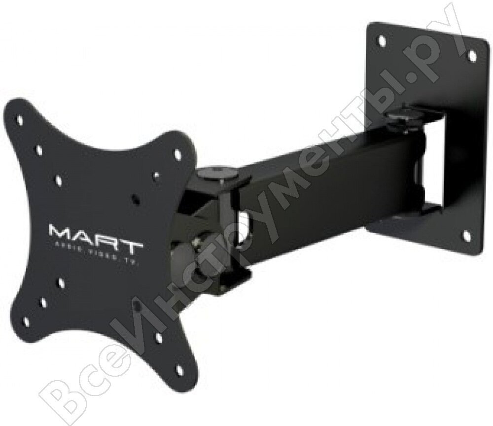 Кронштейн настенный MART 106S 10-26 (наклон -15°/+15°, поворот -130/+130, до 25 кг, черный) - фото №7
