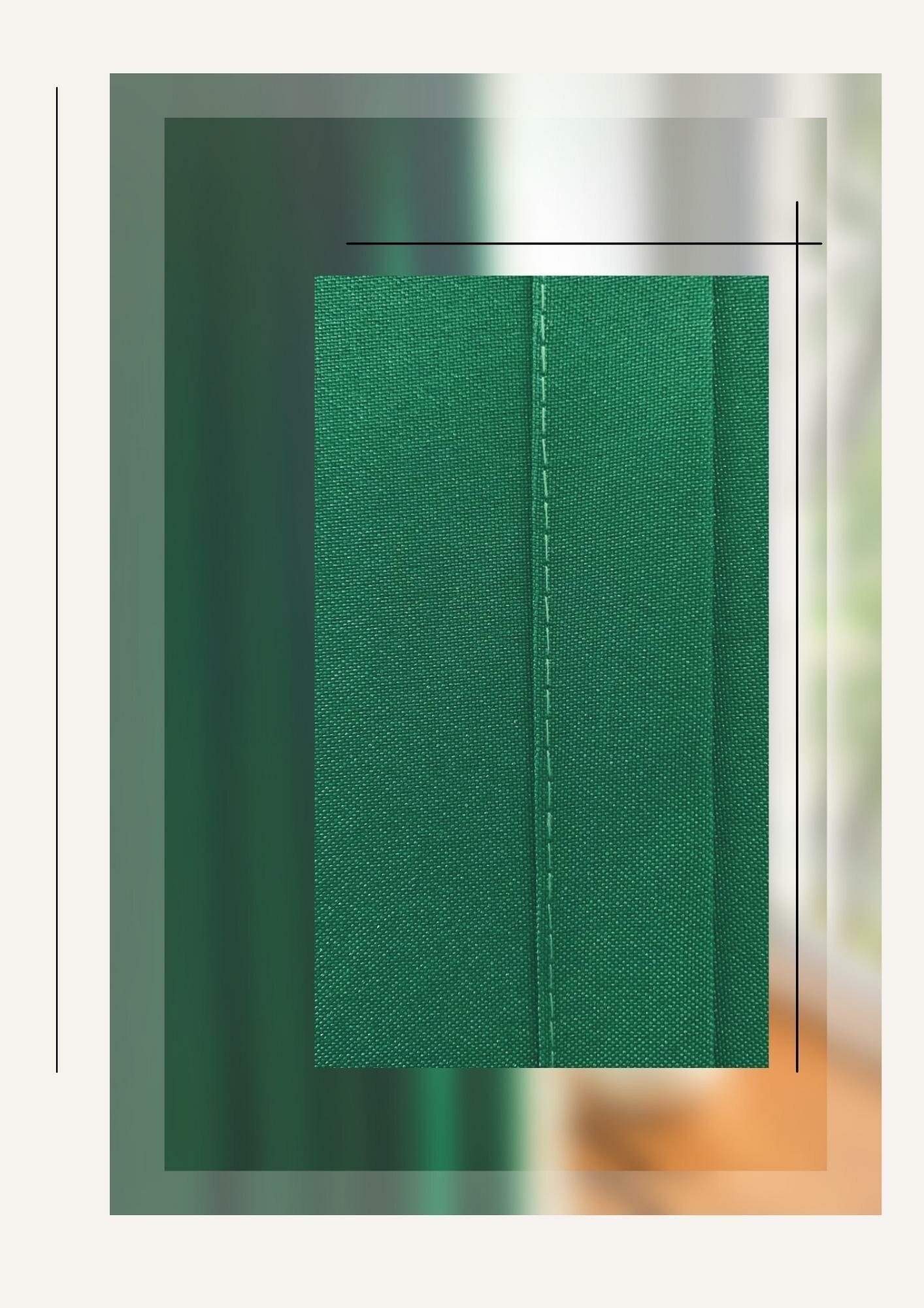 IRIS Шторы однотонные 145х260 декоративные из габардина изумрудно-зеленый - фотография № 3