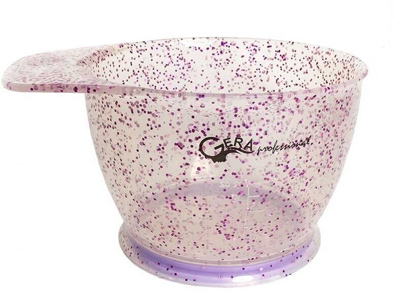 Gera Professional, миска, цвет полупрозрачный с фиолетовыми блестками, 500 мл