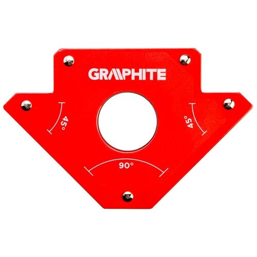 Магнитный сварочный угольник, усилие 34 кг, углы 45 и 90, размер 122 x 190 x 25 мм Graphite магнитный угольник мс 3 25