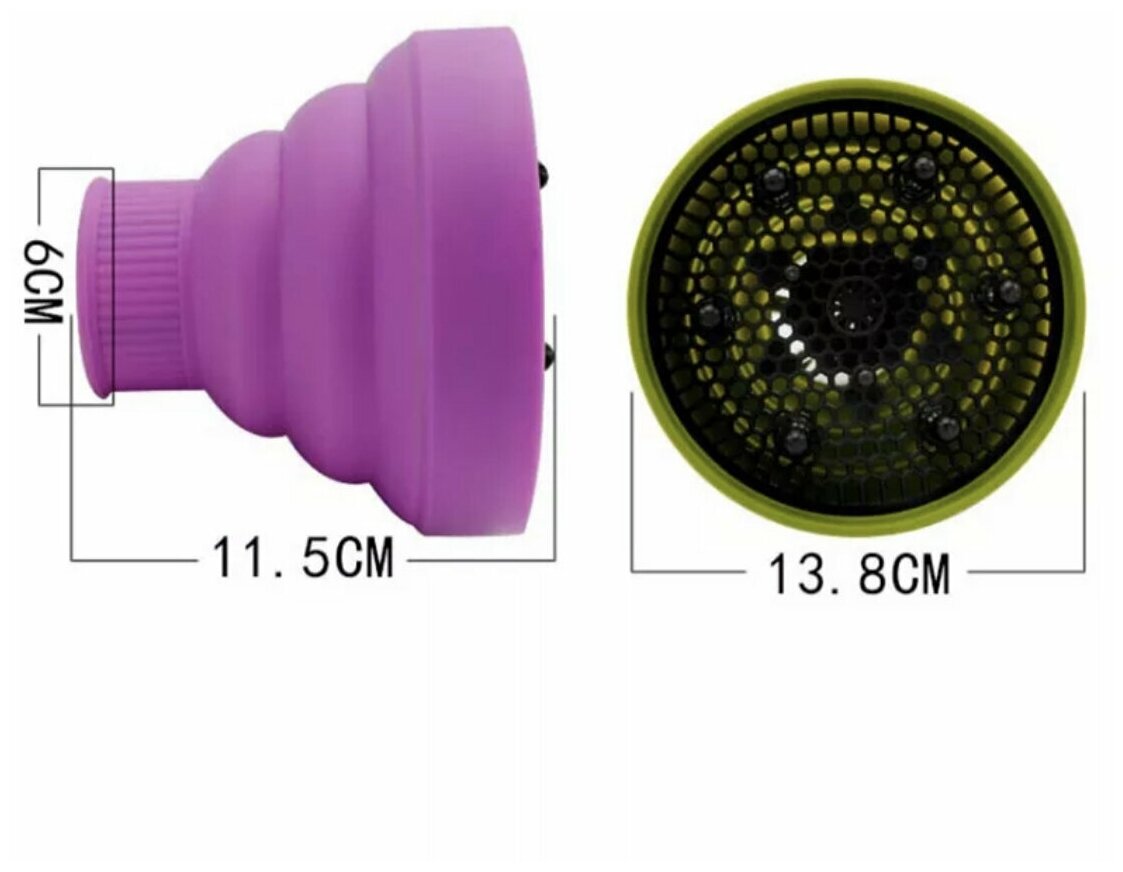 Диффузор насадка для фена, силиконовый складной универсальный для кудрей - фотография № 6