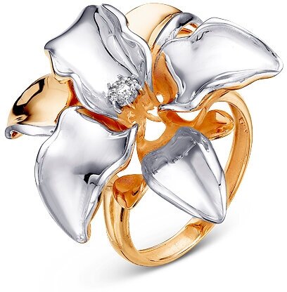 Кольцо Diamant online, красное золото, 585 проба, бриллиант