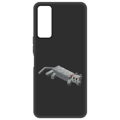 Чехол-накладка Krutoff Soft Case Minecraft-Кошка для TCL 30+ черный чехол накладка krutoff soft case minecraft кошка для tcl 305 черный