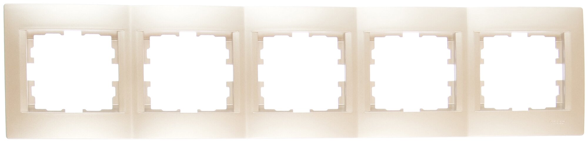 Рамка для розеток и выключателей Lezard Karina 5 постов горизонтальная цвет жемчужный белый перламутровый - фото №1
