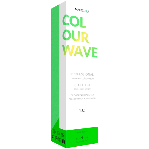 Купить MALECULA, Профессиональная перманентная крем-краска Colour Wave 9.102 Очень Светлый Блонд Металлик Фиолетовый 100мл, блонд/фиолетовый