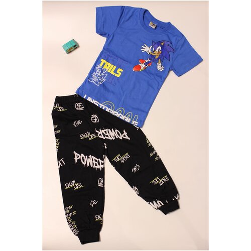 фото Домашний костюм со штанами вэлско синий_104