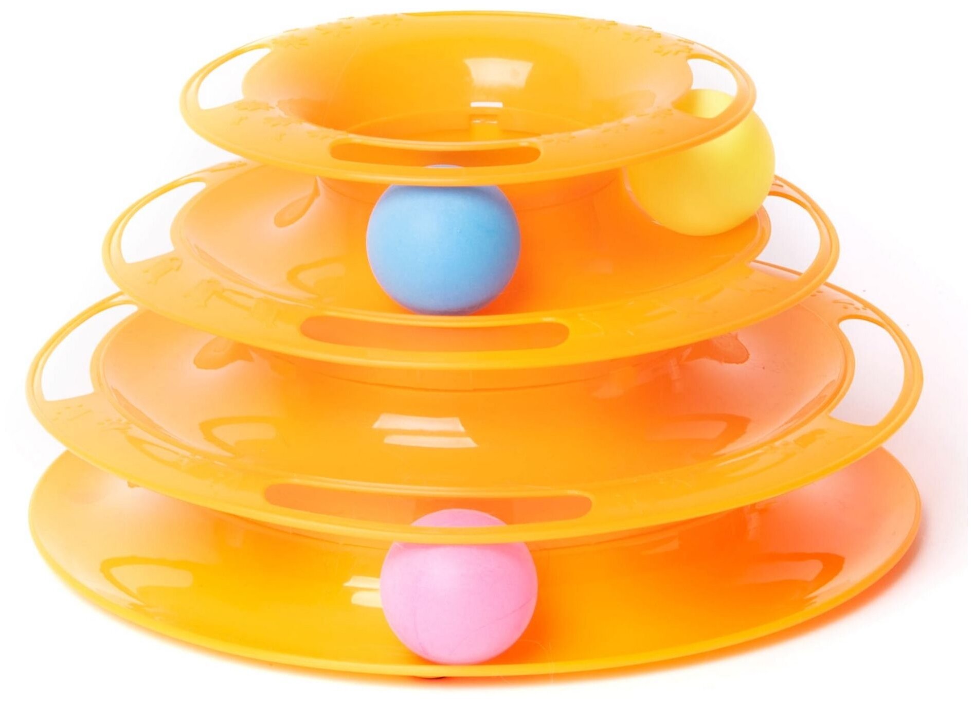 Развивающая игрушка для кошек Гонщик, цвет: оранжевый, 3 уровня