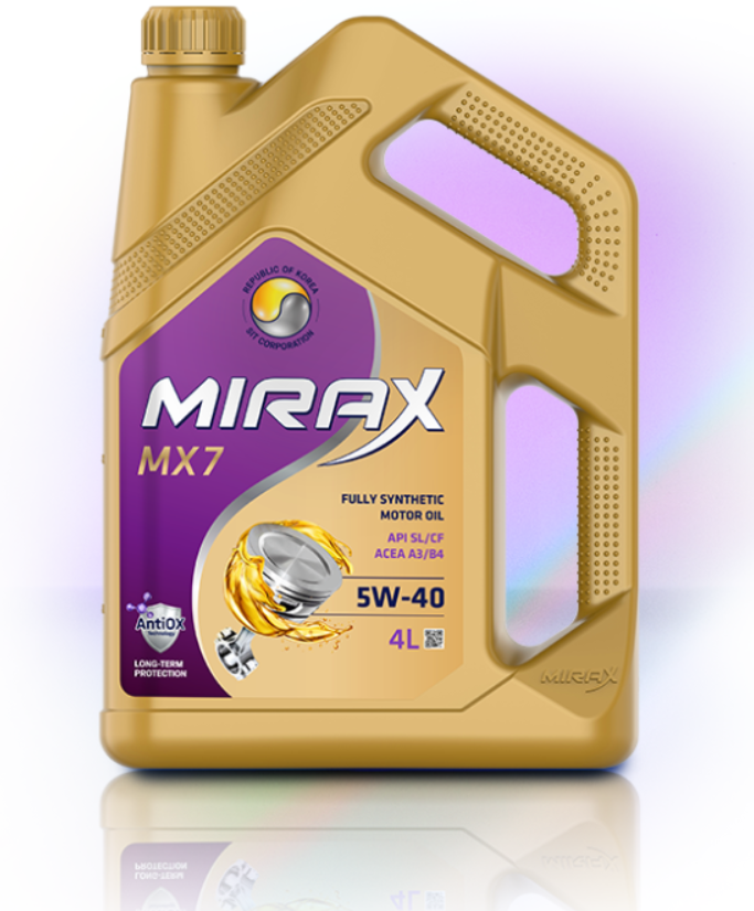 Моторное масло Mirax MX7 5W-40 API SL/CF, A3/B4 4 л 607025