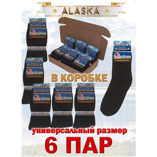 Носки Alaska, 6 пар, размер 41-47, черный термо носки мужские аляска 3 пары размер 41 47