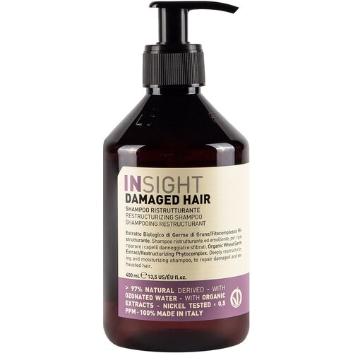 Шампунь для поврежденных волос Insight Damaged Hair Restructurizing Shampoo, 400 мл insight damaged restructurizing mask маска для поврежденных волос 250 мл