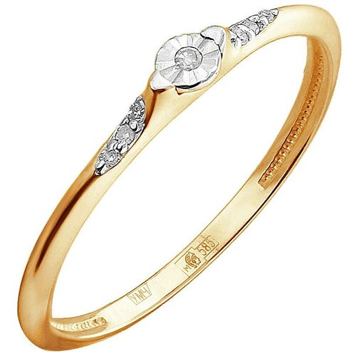 фото Эстет кольцо с 7 бриллиантами из комбинированного золота 01к6612256, размер 16.5