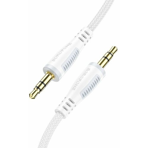 Кабель аудио (Джек 3,5 мм на Джек 3,5 мм) 1м BOROFONE BL14 Белый кабель аудио джек 3 5 мм на джек 3 5 мм 1м borofone bl6 желтый