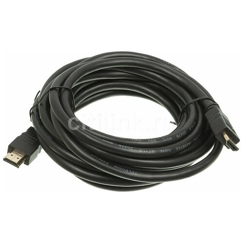 Кабель аудио-видео HDMI (m) - HDMI (m) , ver 1.4, 5м, черный кабель hdmi аудио видео fullhd hdmi m hdmi m 1 5м