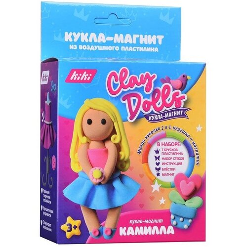 Набор для создания магнита Kiki Кукла из пластилина, от 3 лет, в коробке (PD003)