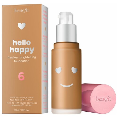 Benefit Тональный крем Hello Happy Flawless Brightening Foundation, SPF 15, 30 мл, оттенок: 6 medium warm