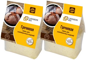 Смесь для выпечки хлеба LAVAKONMIX Гречневый хлеб, 2 шт по 450 гр