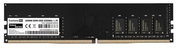 Оперативная память Exegate DDR4 8Gb 3200MHz pc-25600 Value CL17 (EX293813RUS)