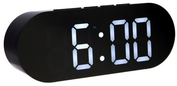 SAKURA Часы-будильник Sakura SA-8518, электронные, будильник, радио, 3хААА, чёрные