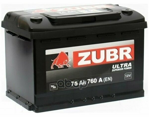 Акб Zubr Ultra 75Ah R+ (Zu750) (-/+) 12V 760A En 278X175x190 Zubr Zu750 ZUBR арт. ZU750