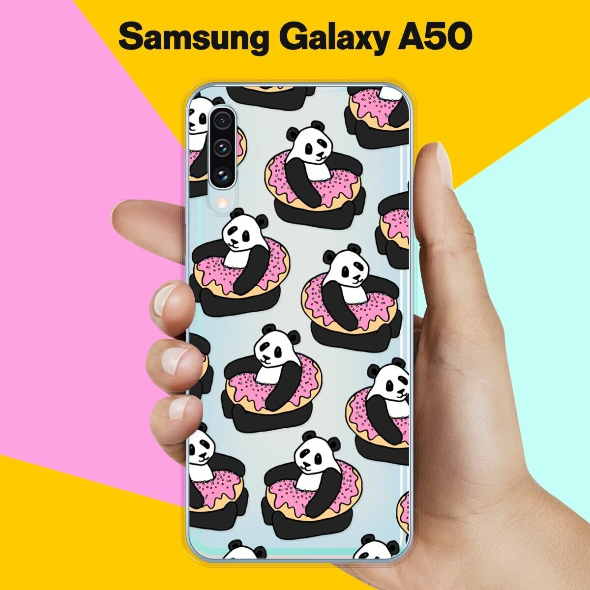 Силиконовый чехол на Samsung Galaxy A50 Панды / для Самсунг Галакси А50