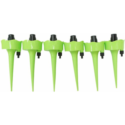Набор конусов для капельного полива комнатных растений Green Helper с краном под бутылку, 6 шт, арт HF5301 устройство для капельного орошения с таймером wi fi