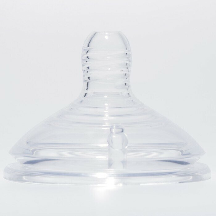 Соска силиконовая, антиколиковая на бутылочку, 6мес, широкое горло, диаметр 60мм, для густой пищи