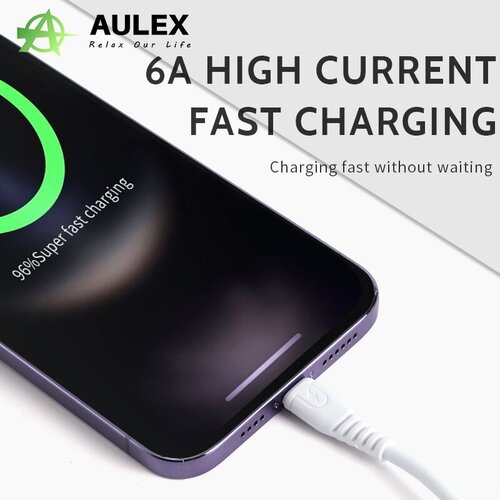 Кабель USB - Lightning с поддержкой быстрой зарядки Quick Charge 6А / Зарядка для телефона 1м. Черный