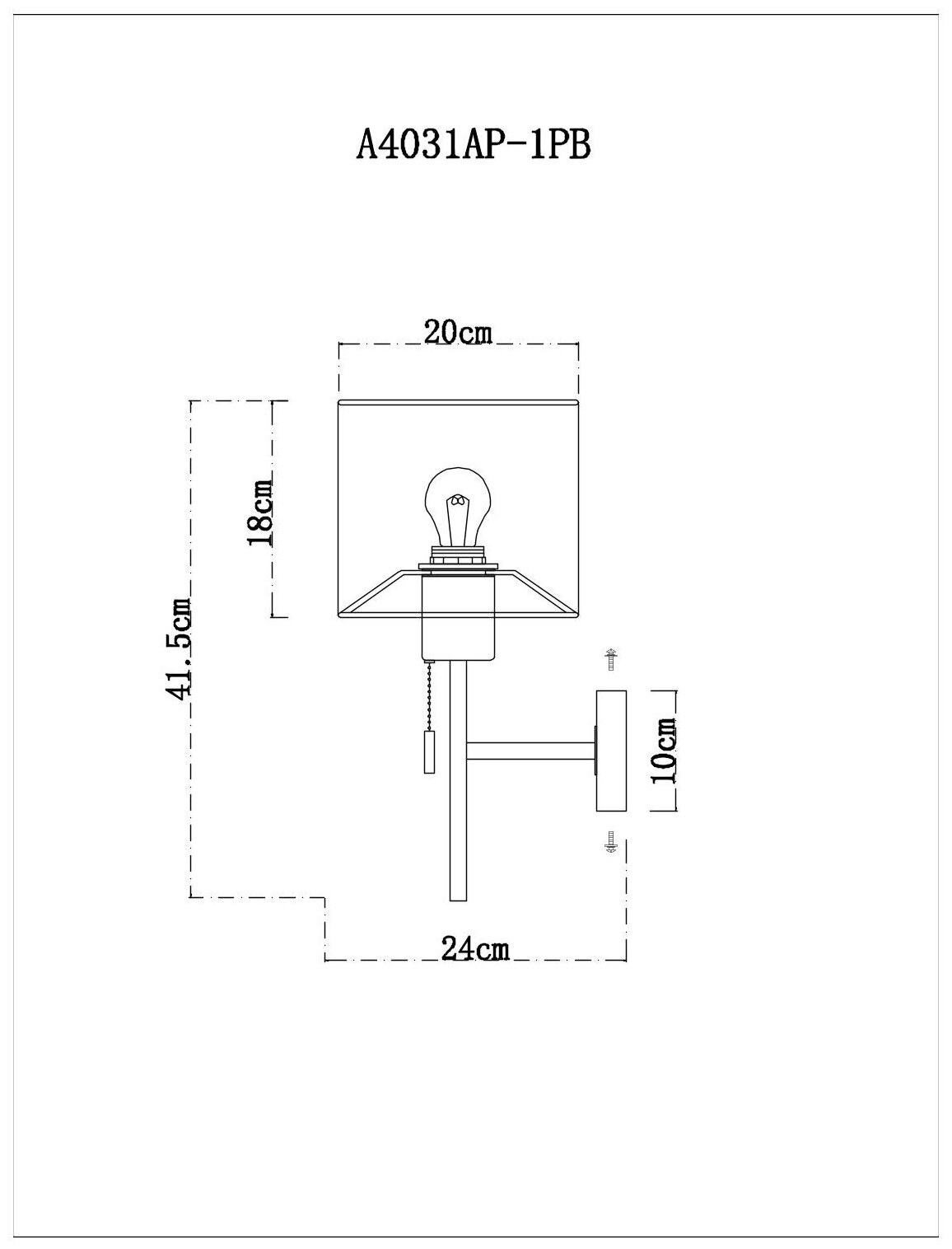 ARTE Lamp #ARTE LAMP A4031AP-1PB светильник настенный