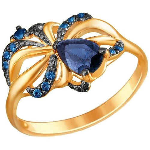 фото Эстет кольцо с 12 сапфирами из красного золота 01к2111824чр-1, размер 17