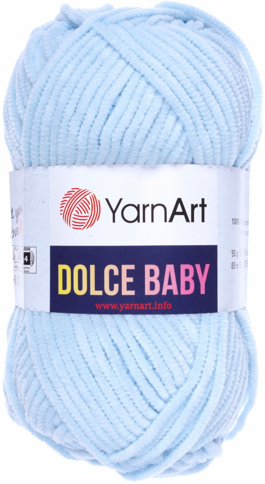 Пряжа YarnArt Dolce Baby голубой (749), 100%микрополиэстер, 85м, 50г, 1шт