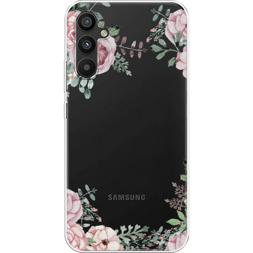 Силиконовый чехол на Samsung Galaxy A34 / Самсунг Галакси A34 Нежные розы акварель, прозрачный