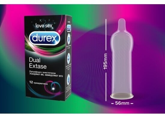 Презервативы Durex Dual Extase рельефные, 12 шт - фото №13