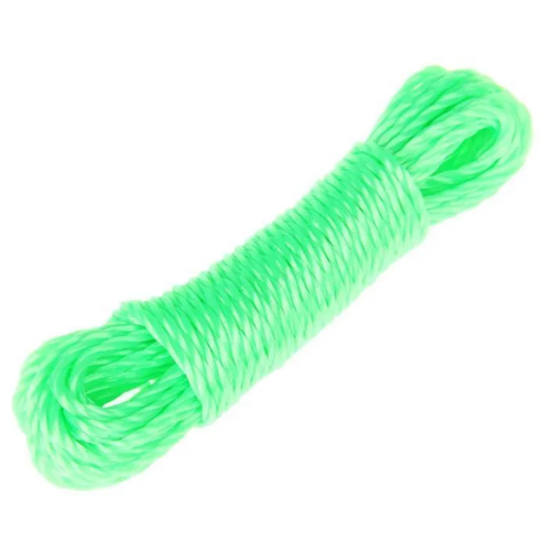 фото Веревка бельевая, 3 мм, 15 метров, цвет зеленый flatel