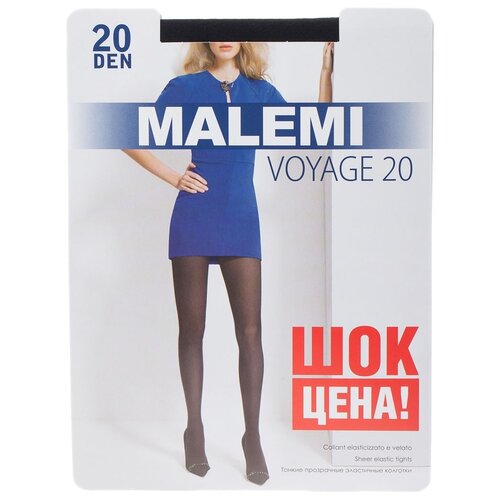 Колготки Malemi Voyage, 20 den, размер 3, черный колготки malemi micro velour 70 den размер 3 черный мультиколор