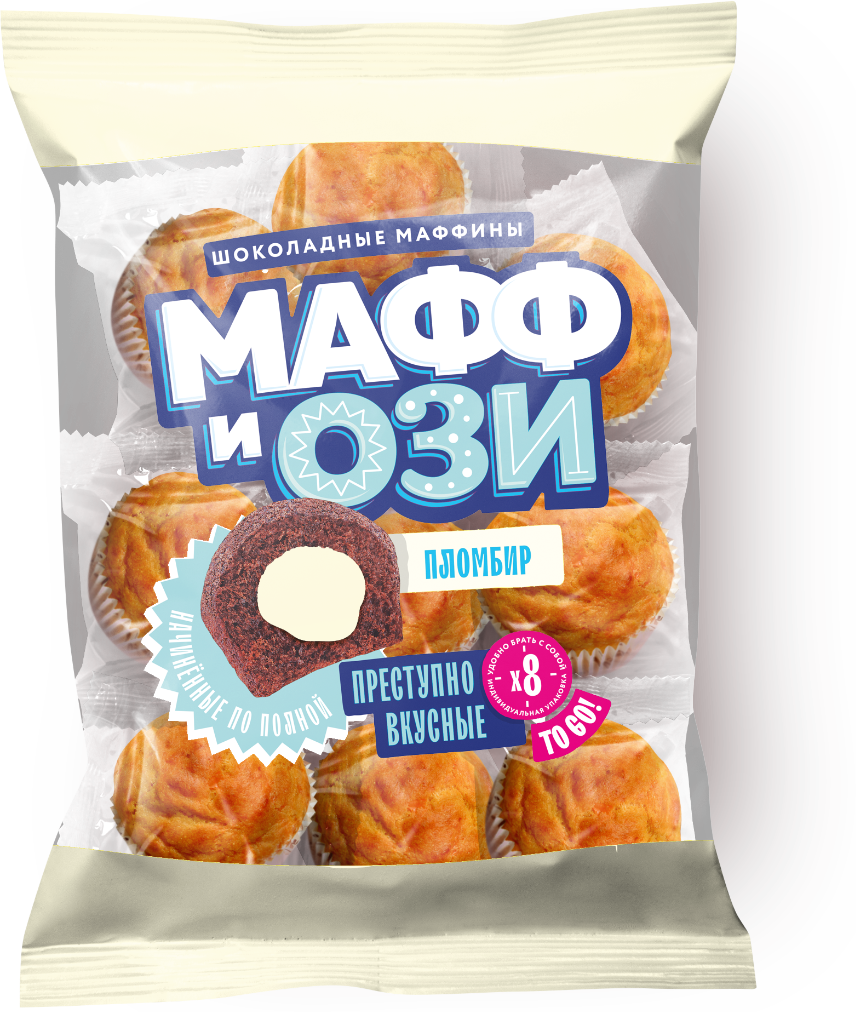 Маффин Маффиози Шоколадный с начинкой со вкусом пломбира 360г - фото №3