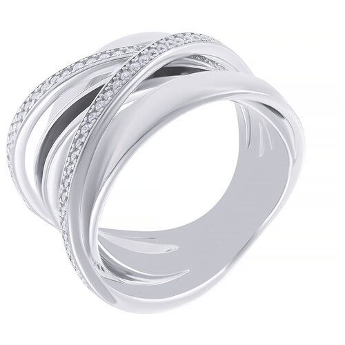 фото Element47 широкое ювелирное кольцо из серебра 925 пробы с кубическим цирконием и эмалью sr31932-bw_ko_enam_001_wg, размер 17