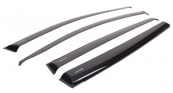 Дефлекторы окон неломающиеся Voron Glass серия Samurai для Skoda Rapid 2014-2020 седан накладные 4 шт. - фотография № 12