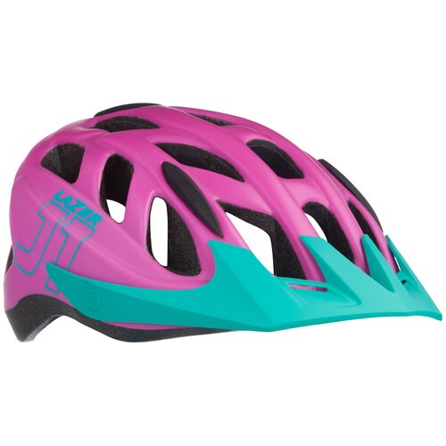 фото Спортивный шлем для детей / детский велосипедный шлем lazer kids j1 цвет матовый розовый/бирюзовый размер u