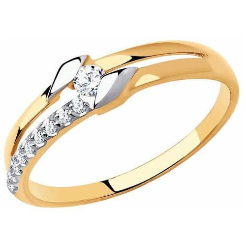 фото Sokolov кольцо из золота с фианитами 018572, размер 18