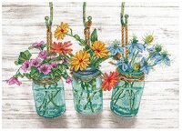 Dimensions Набор для вышивания Flowering Jars (Цветущие банки) 35,5 х 25,4 см (70-35378)