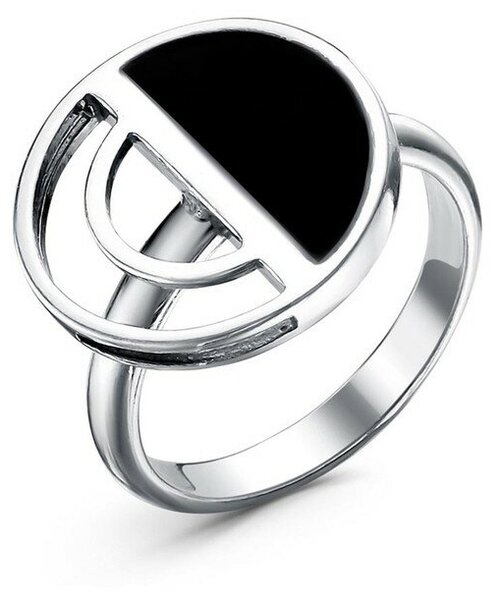 Кольцо Красная Пресня, размер 16.5, серебряный, черный