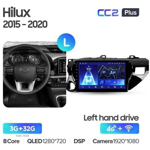 Штатная магнитола Teyes CC2 Plus Toyota Hilux 2015-2020 4+64G