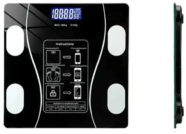 Напольные умные весы с расчётом 12 показателей качества тела совместимые для Android, IOS , черные - фотография № 10