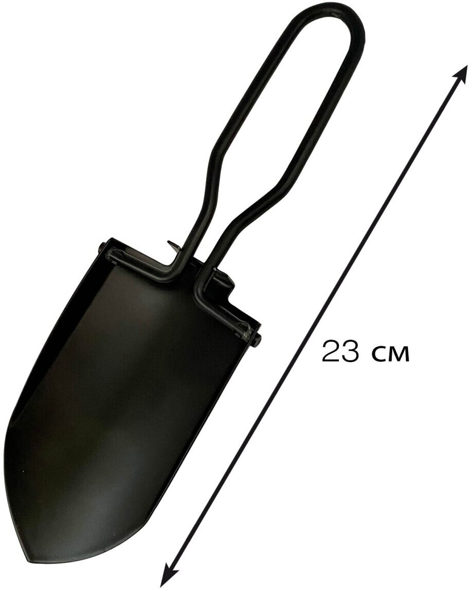 Сверхкомпактная саперная складная лопата-совок в чехле (черная) - фотография № 2